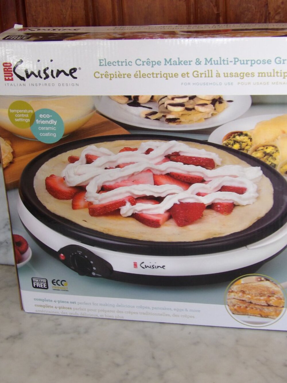 Euro Cuisine Electric Crepe Maker & Multi-Purpose Grill